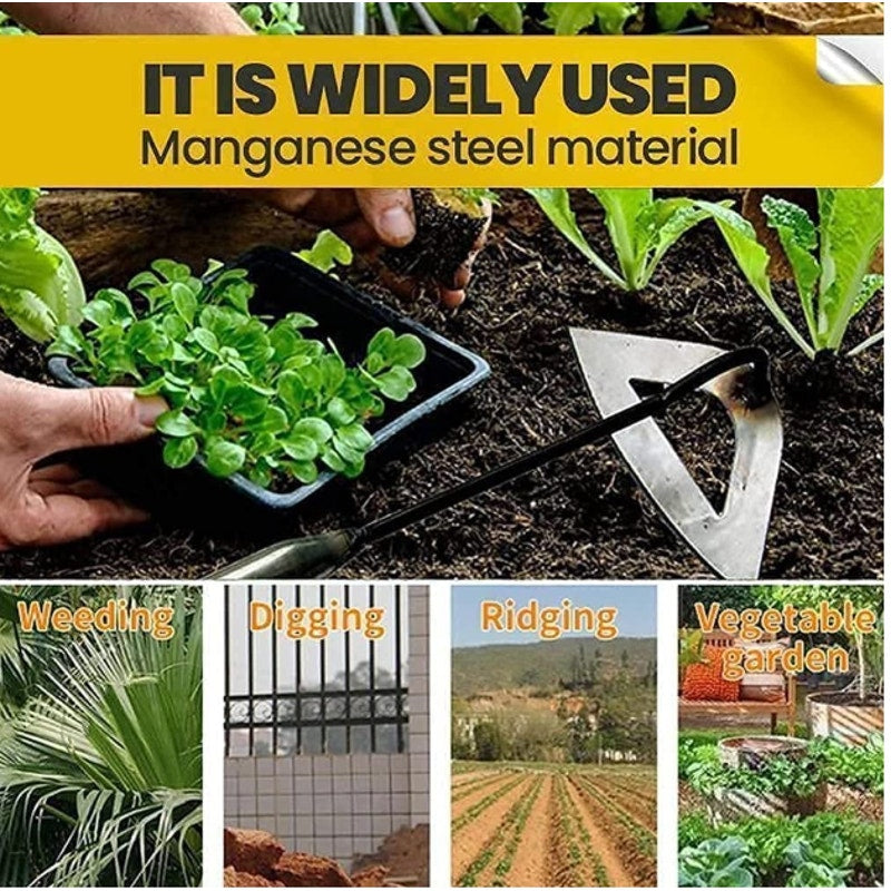 Garden Hoe, All-Steel Hardened Hollow Hoe for Weeding, Garden Edger Weeder