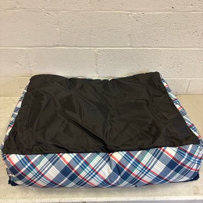 Nautica Rectangle Pet Bed 36" x 30" x 9" Dog Bed Plaid Multicolor Design - Large