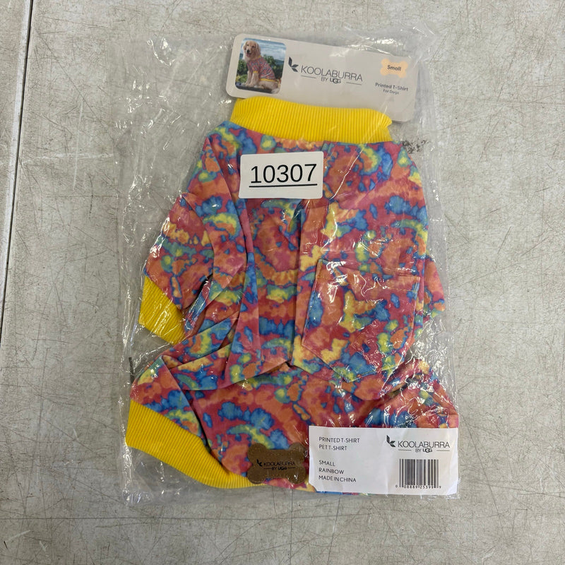 Koolaburra by UGG Printed Pet T-Shirt Dog Outfit- 12-13" Collar, Rainbow - Small