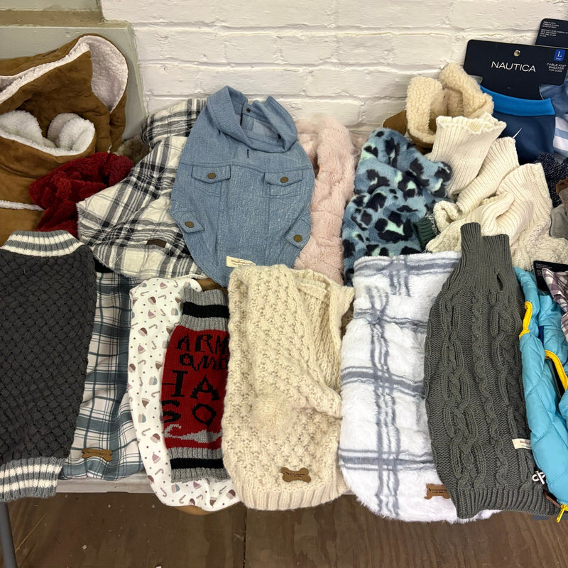 40-Pieces Pet Clothes, Mixed Sizes, Dog Sweaters, Hoodies, Shirts, Jackets