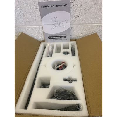 REVERSIBLE BLADE Ceiling Fan 52” 6 Speeds with Remote, Gray & Light Brown