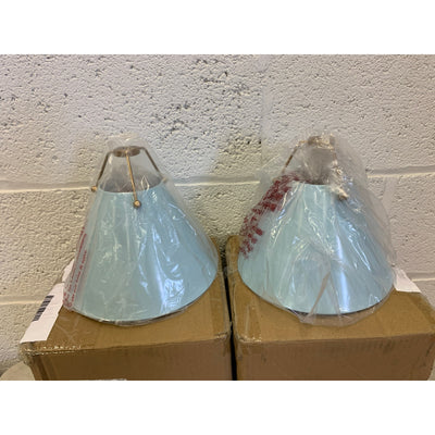SET-OF-2 Darren Blue & Matte Gold Modern LED Mini Hanging Kitchen Island Lights
