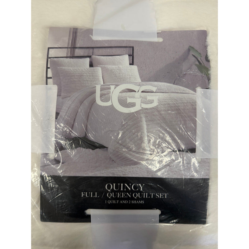 UGG Quincy 3pc Full/Queen Quilt Set, 1 Quilt & 2 Shams, Soft & Cozy - White