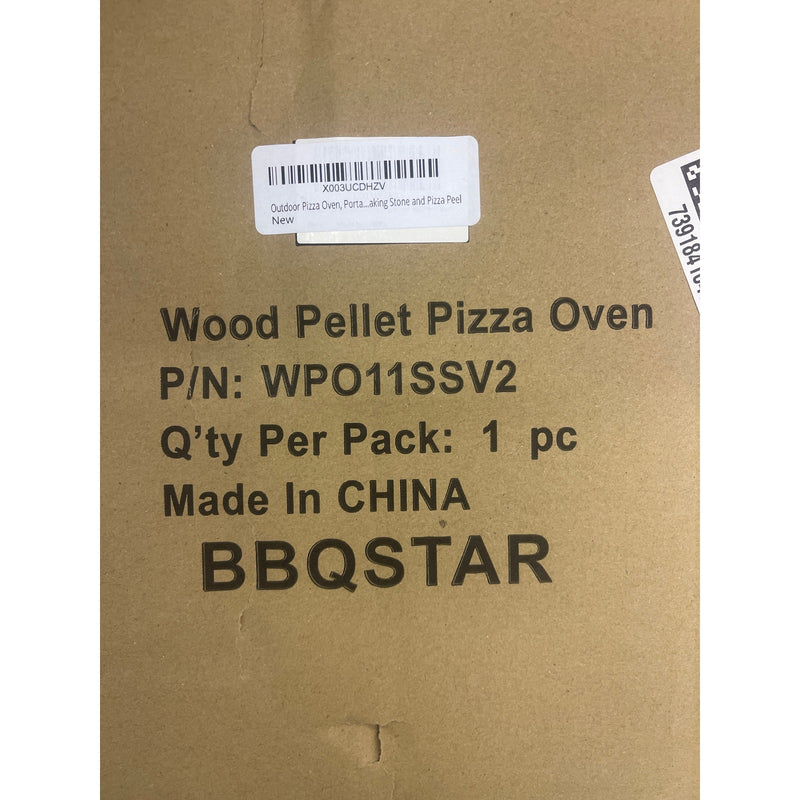 BBQSTAR Wood Fired Pizza Oven Portable Stainless Steel w 11" Baking Stone Silver