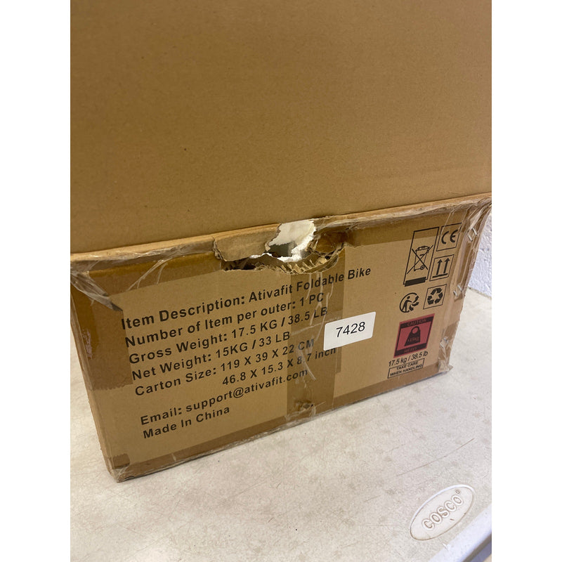 ATIVAFIT Folding Exercise Bike Foldable Fitness Indoor Stationary Bike 3 in 1