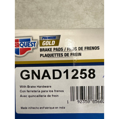 Carquest Premium Gold Brake Pads w Hardware, Ceramic, Quiet, Front - GNAD1258