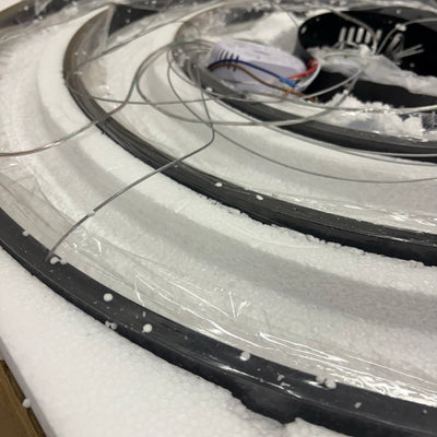 Sheinhot LED 3-Ring Chandelier Round for Living Room Bedroom 3000K-6500K - Black