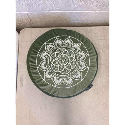 Florensi Round Meditation Cushion, Soft, Side Handle, 16 x 5 Inches, Sage Green