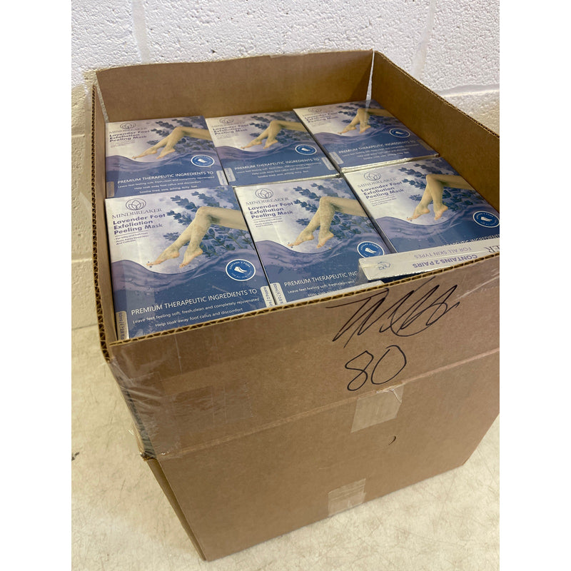 72-Count Mindbreaker Foot Exfoliation Peel Mask Lavender 2 Pair/ Box (144 Total)