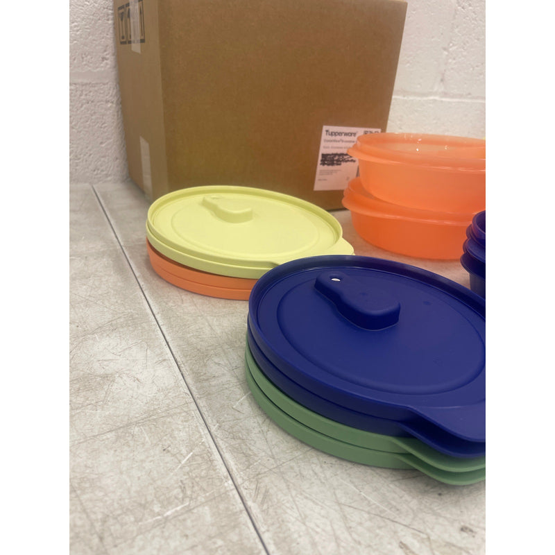 Tupperware CrystalWave - Juego de 16 recipientes para almacenar alimentos, redondos, multicolor