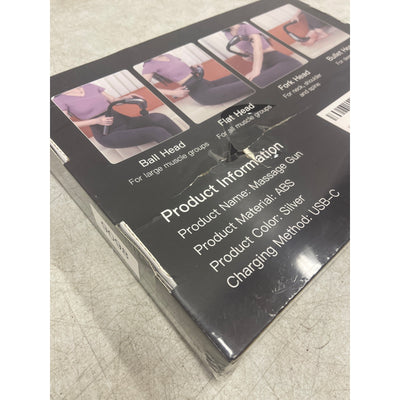 IASUI Massage Gun Extended Handle Back Massager 4 Heads, 3 Modes & 6 Speeds