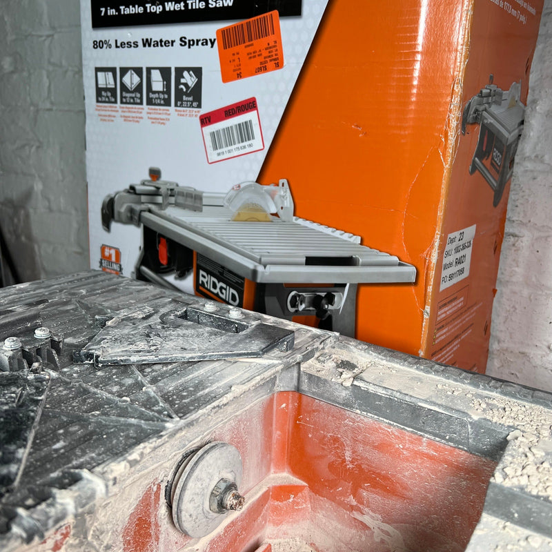 RIDGID 6.5-Amp 7 in. Blade Corded Table Top Wet Tile Saw, SAW ONLY