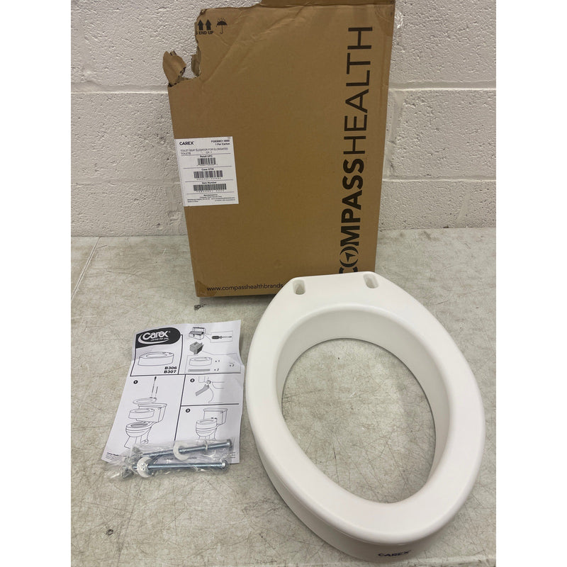 Carex Toilet Seat Riser Elongated Raised Toilet Seat Adds 3.5" to Toilet Height