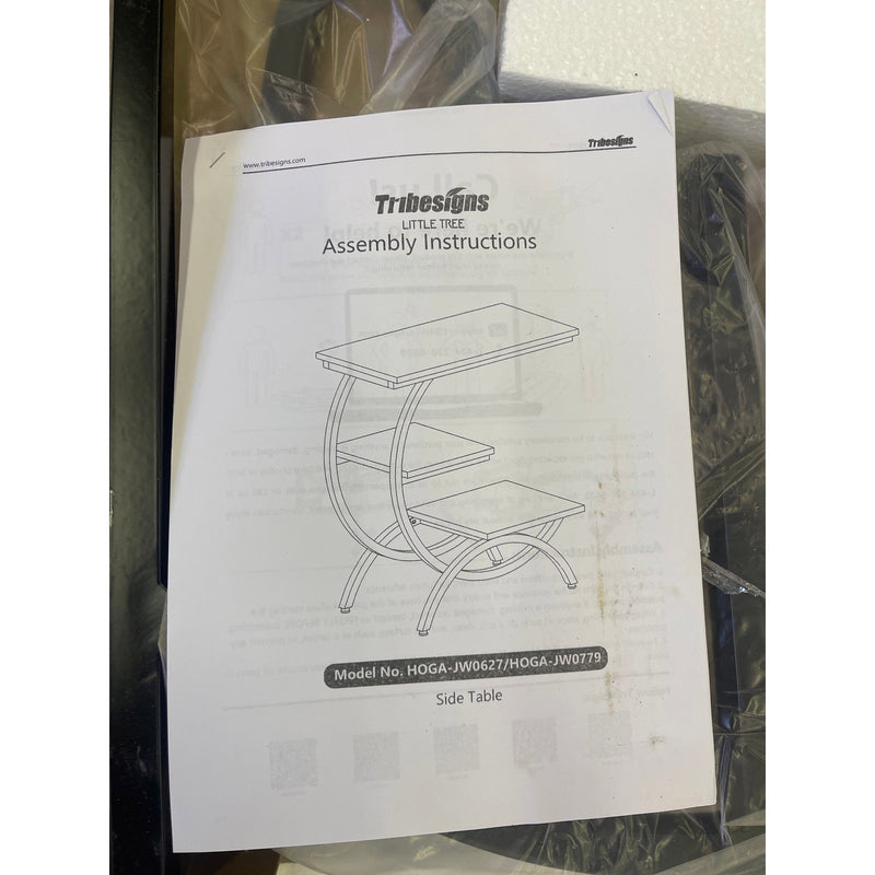 Tribesigns C-Shaped End Table, Industrial 3-Tier Side Table for Small Space