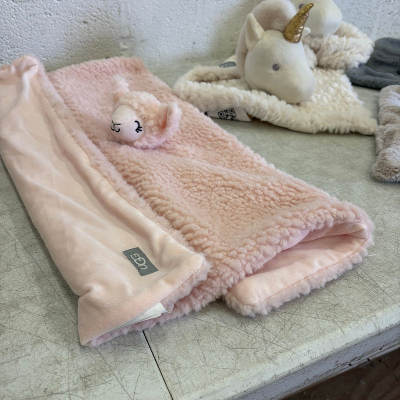 LOT-of-9 UGG Baby Security Blankets, Different Animals, Pink, Gray, Cream, Blue