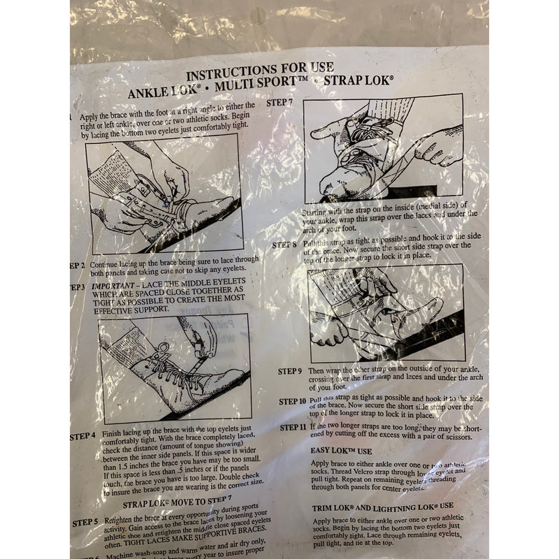 Swede-O Ankle Lok Support with Knit Tongue, XX Large Ankle Brace White Sprain