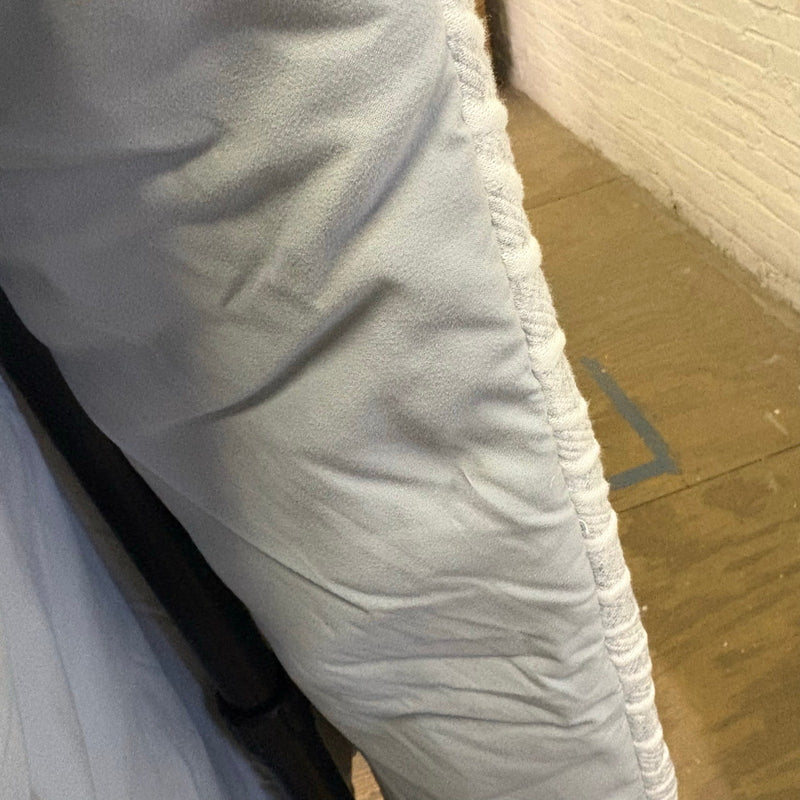 Queen Comforter Warm & Cozy Bedding with Abstract Stripe Design - Gray / White