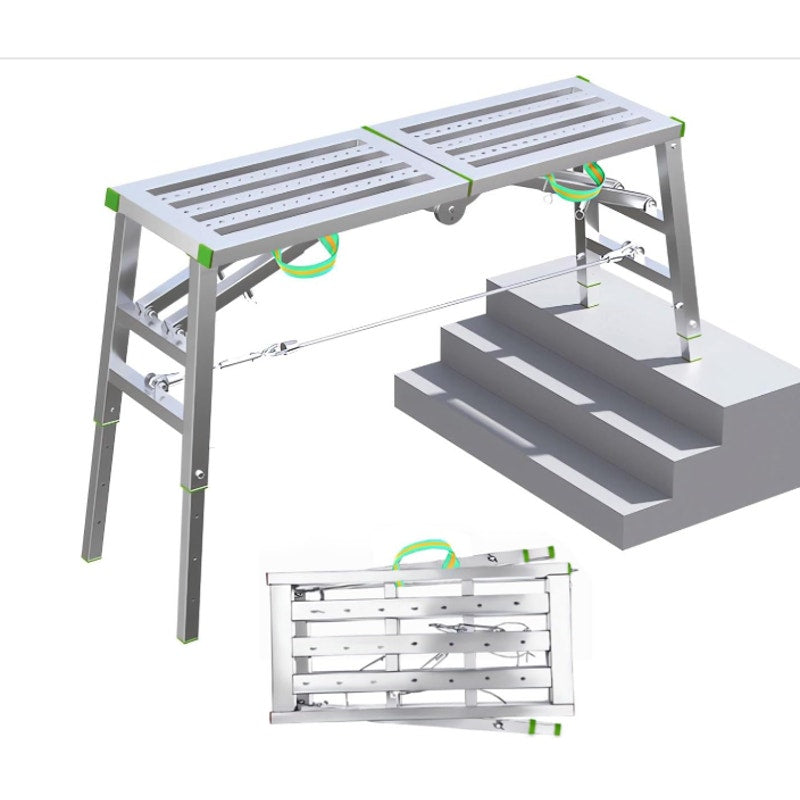 DaoLift 62.99"x14.74" Carbon Steel Scaffolding Platform CAP 660 LBS 32-50" H