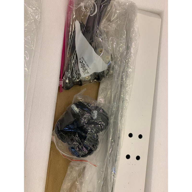 Flexispot Gaming/Office Standing Desk Brown w White Metal Frame QS1M-1160 SEE DETAIL