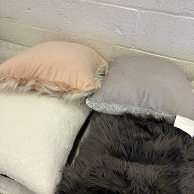 Mix-of-8 Decorative Square Pillows, Soft Fuzzy Couch Throw Pillows, Decorative