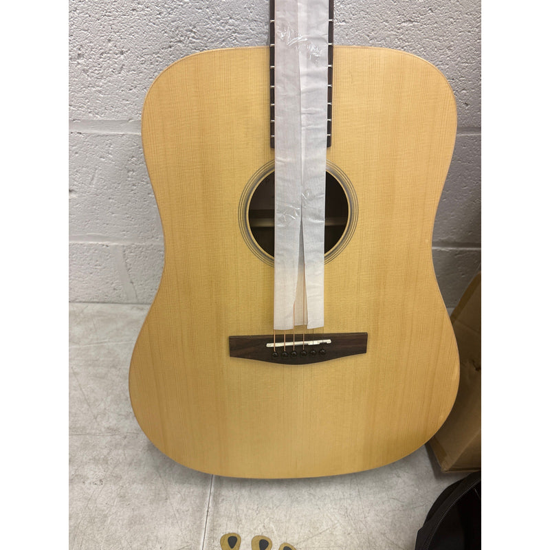 BPM 6 String Acoustic Guitar Bundle, Natural Steel w Case & Strap - Dreadnought