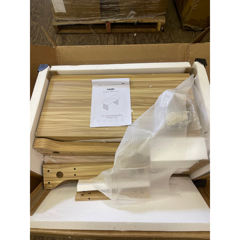 Tribesigns 62.2" Wood Executive Desk Simple Rectangular Computer Table TAN