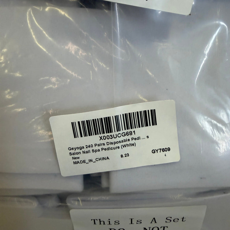 240-Pairs Geyoga Disposable Foam Pedicure Slippers, Spa Sandals- White