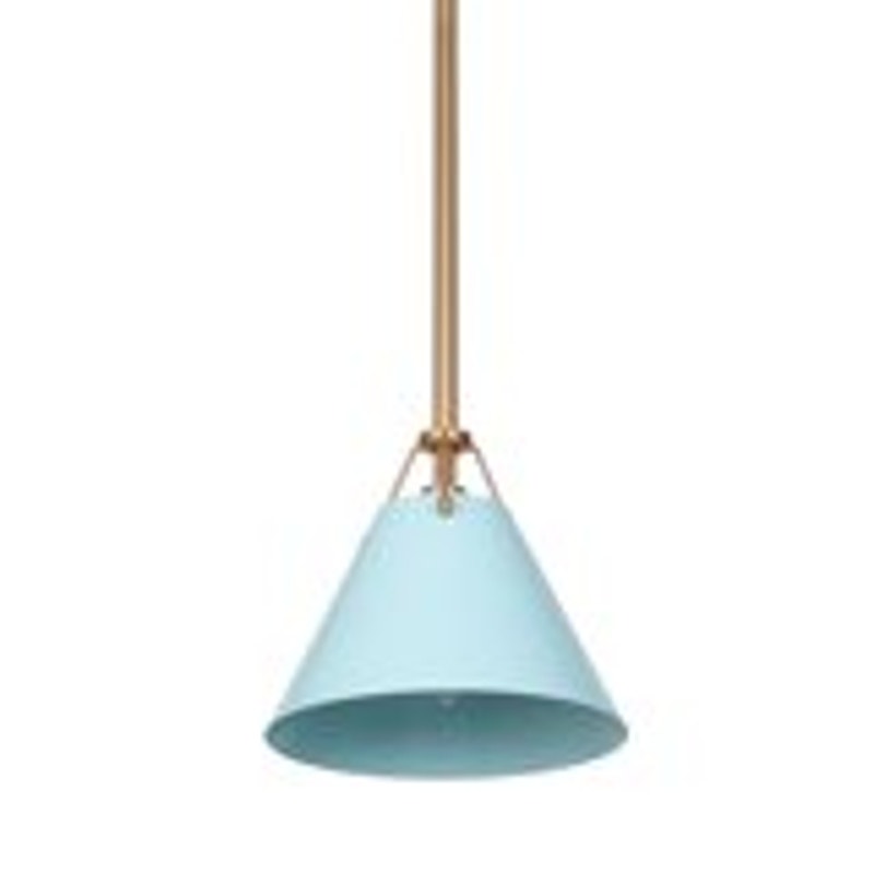 SET-OF-2 Darren Blue & Matte Gold Modern LED Mini Hanging Kitchen Island Lights