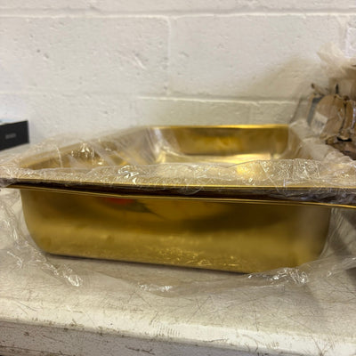 SET-OF-2 ROVSUN 9 QT Rectangle Gold Chafing Dish Buffet Set w Full Size Pans READ