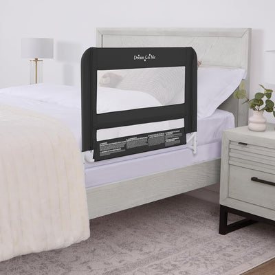 Dream On Me Breathable Mesh Security Bed Rail with Reinforced Anchor - Black