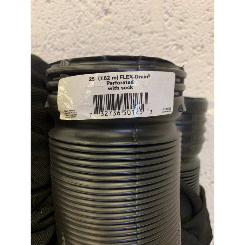 Amerimax Home FLEX Drain 4 in. x 25 ft. Black Copolymer Perforated w Sock