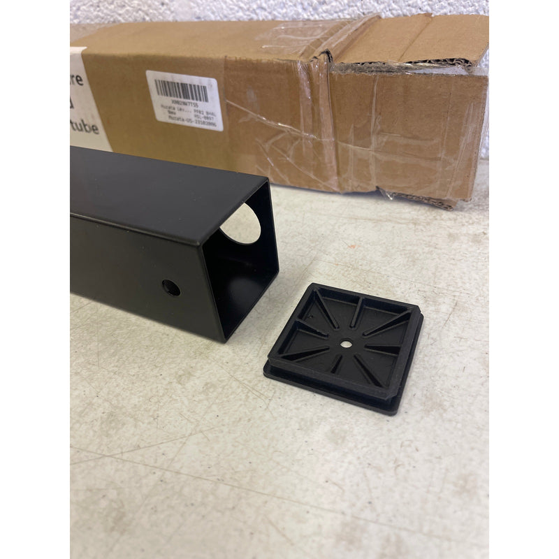 Muzata Black Side Mount Cable Railing Post 42x2x2" Level Drilled Stainless Steel