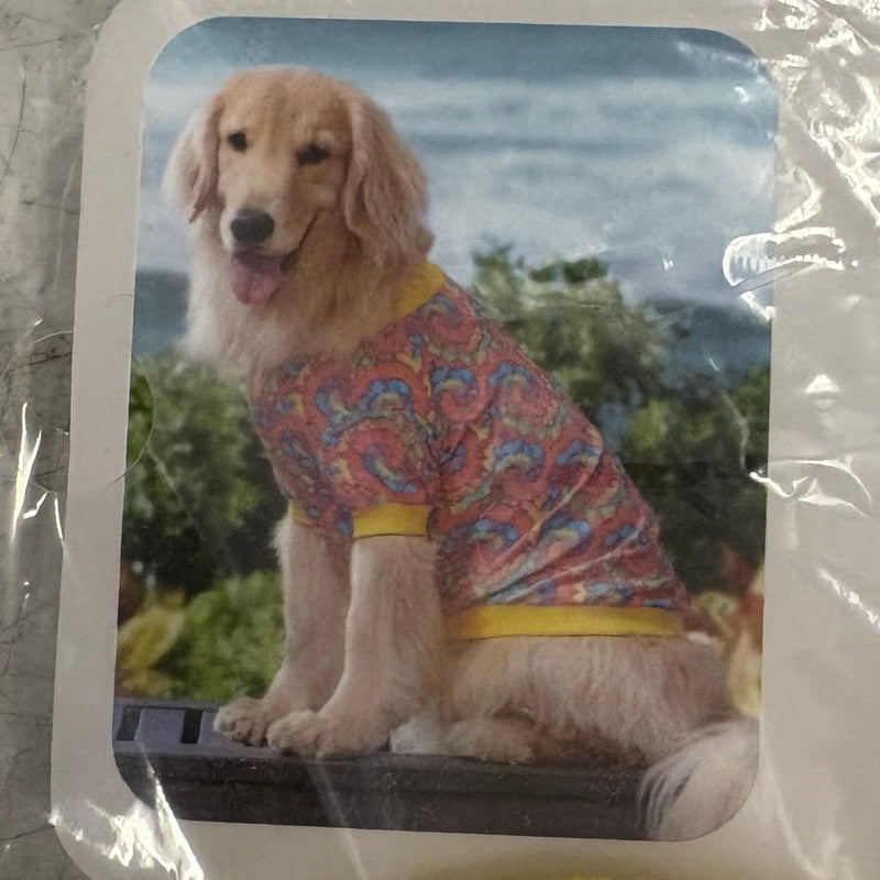 Koolaburra UGG Printed Pet T-Shirt for Dog 17-18" Collar, Rainbow Tie-Dye Large