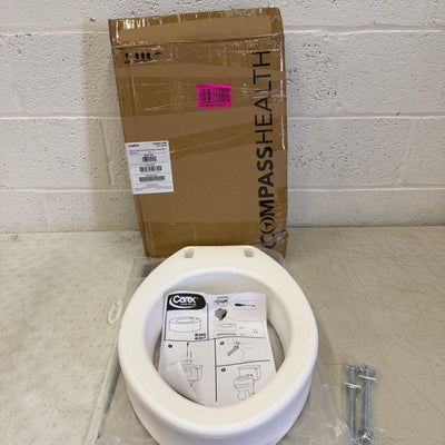 Carex Elongated Toilet Seat Riser for Assistance Sitting, adds 3.5in - White