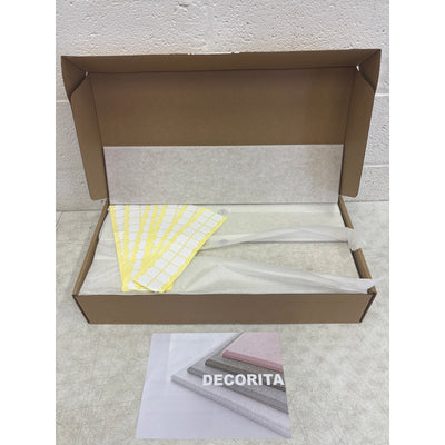 DECORITA Shiplap Felt Wall Panels 23-SqFt Interior Wall Decor, White/Tan 24pcs