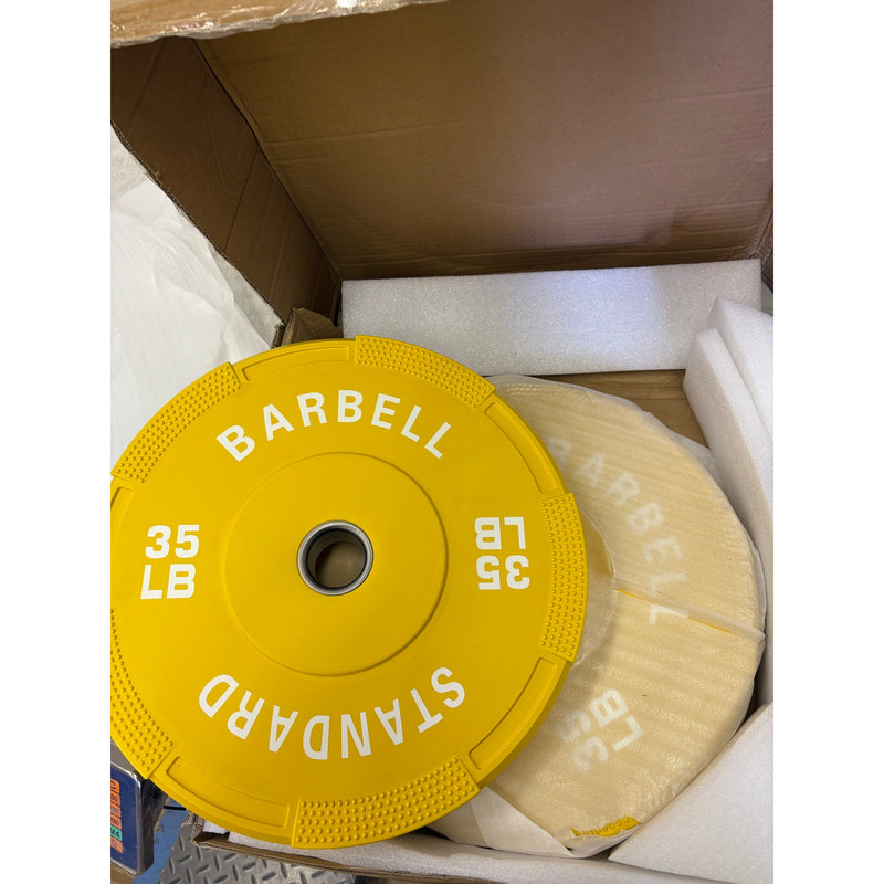 Set-of-2 Mikolo- 35 LBS, Olympic Bumper Plates, Yellow