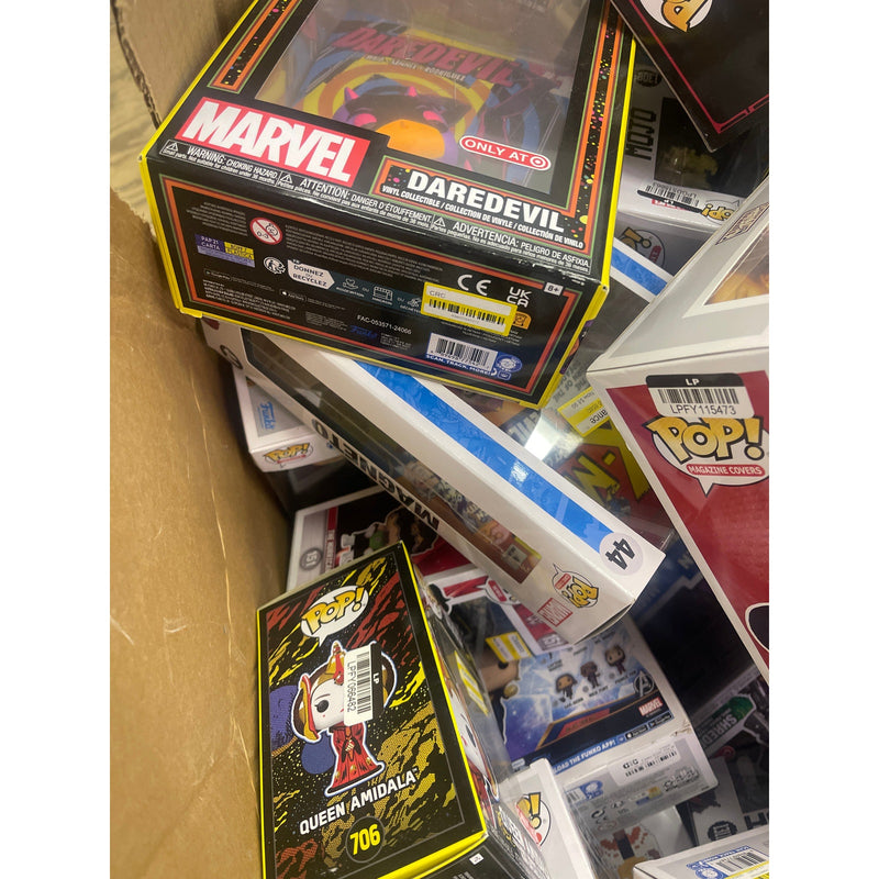 Pallet-of-300 FUNKO POPS IN BOX, MULTIPLE SIZES, Star Wars, Marvel, WWE, Justice League, Avengers