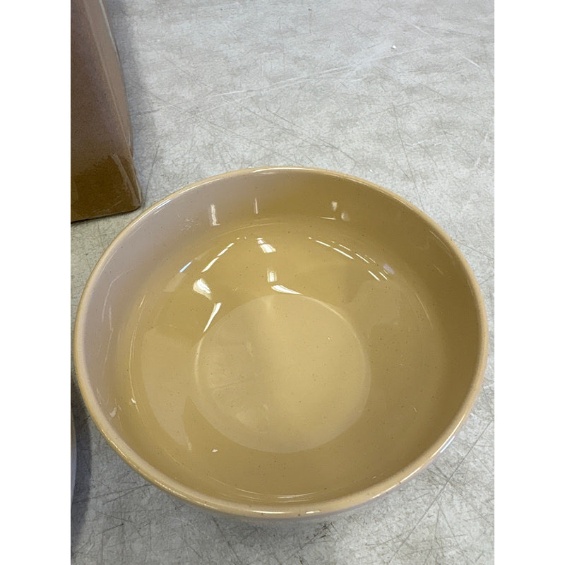 Melamine Dinnerware Sets, 12Pcs Dishes Set for 4, Plates and Bowls Sets - Tan