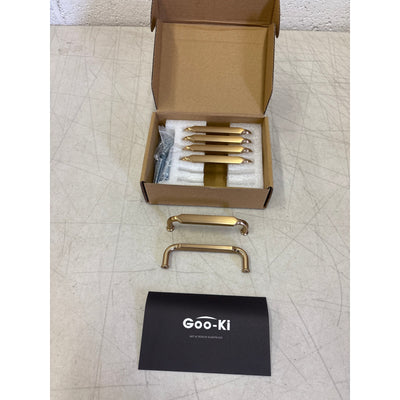 6-Pack Goo-Ki Champagne Bronze Drawer Handles 3-3/4" Hole Centers Straight Pull