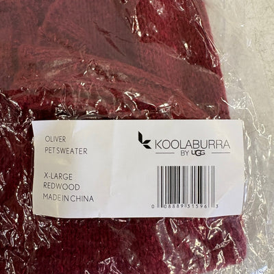 Koolaburra by UGG Pet Oliver Sweater Dog Jacket - 20-21" Collar, Red - XL