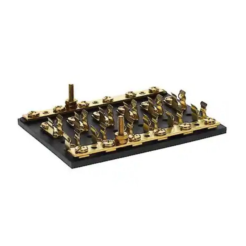 Seachoice Products 13441 6-Gang Fuse & Terminal Block, Brass Clips & Contacts