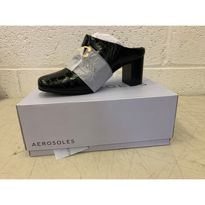 Aerosoles Shoes Mason Mule Women's Pump Black Faux Leather Size 7.5 Wide