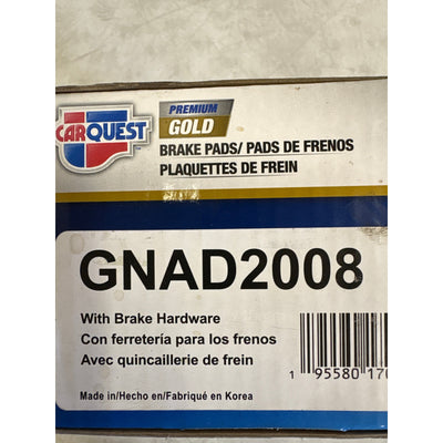 Carquest Premium Gold Brake Pads w Hardware, Ceramic, Quiet, Front - GNAD2008