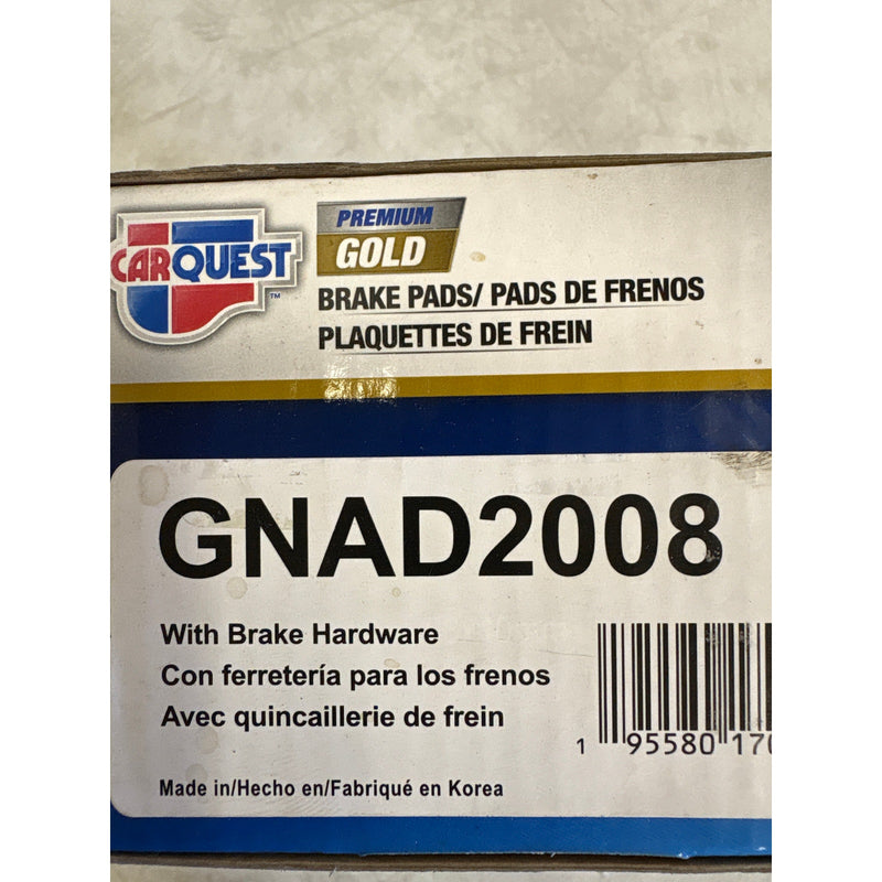 Carquest Premium Gold Brake Pads w Hardware, Ceramic, Quiet, Front - GNAD2008