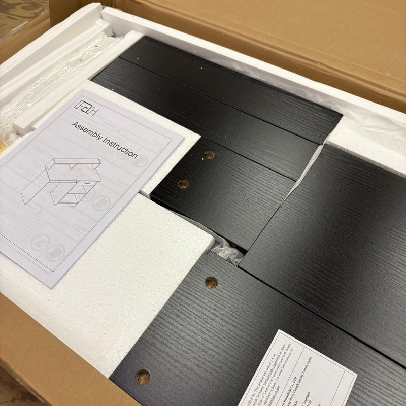 FCH Computer Desk, Multifunctional Workstation Drawers Keyboard Tray Hutch Black