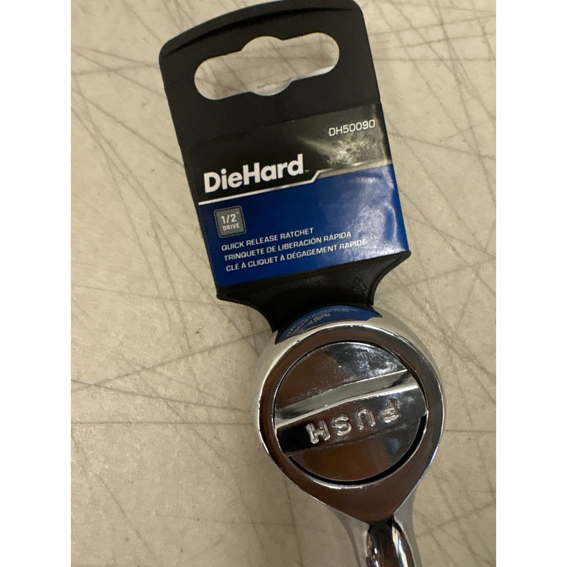 DieHard 1/2" Drive Quick Release Round Head Ratchet 45 Tooth Hand Tool - DH50090