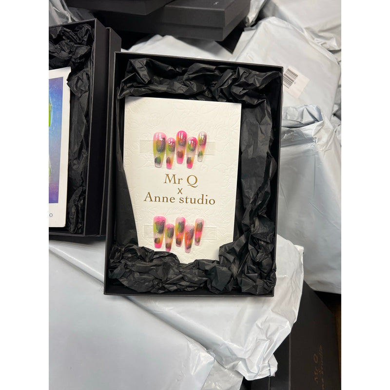 150+ Mixed Sets of Acrylic Press On Nails, Mixed Colors & Designs, Application Kit, NEW