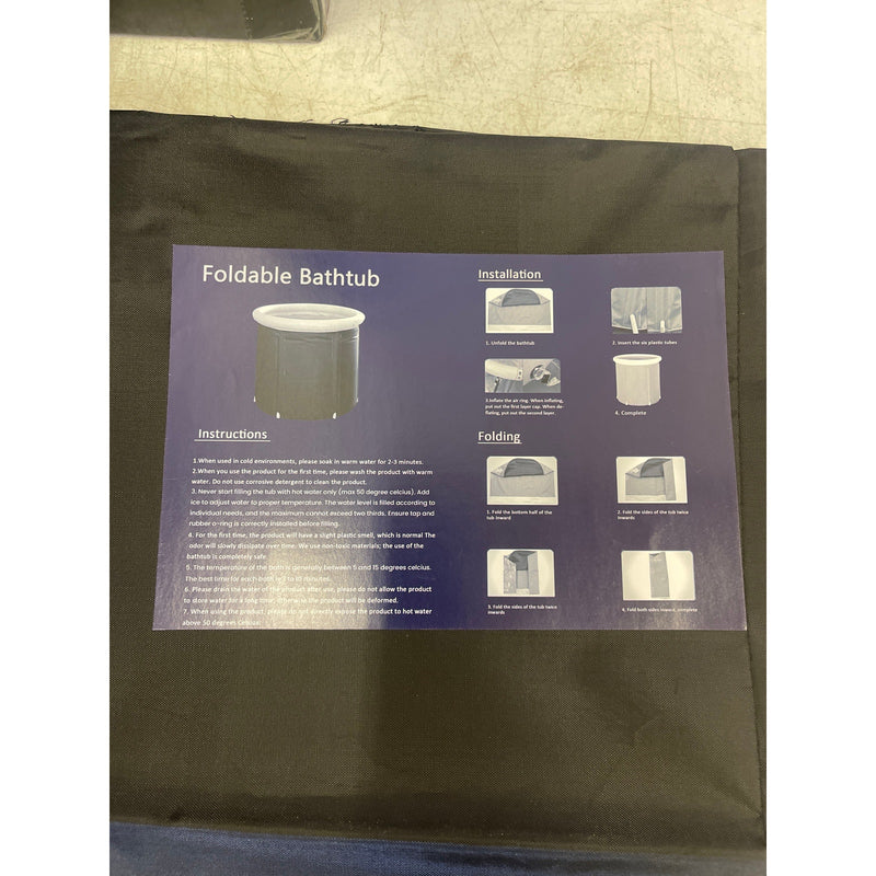 MEVLEM Ice Bath Tub for Cold Plunge, Portable, Black, with Lid