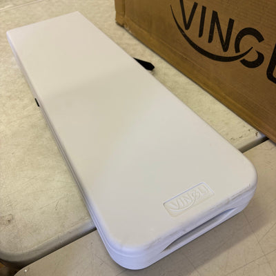 VINGLI Portable 6ft Plastic Folding Bench w Carrying Handle - 11" Wide - White