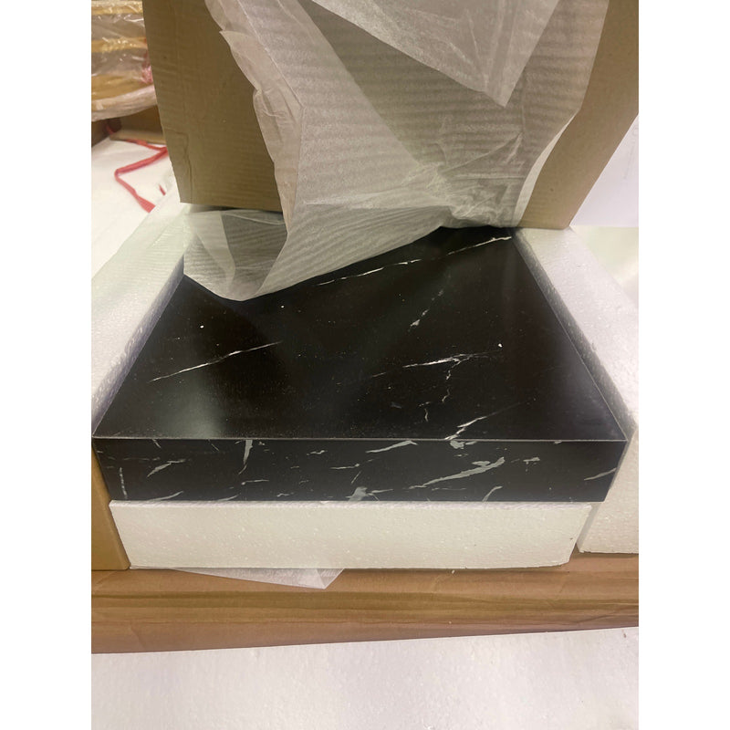 Tribesigns 39" Console Table, Narrow Faux Marble Entryway Hallway Table Gold